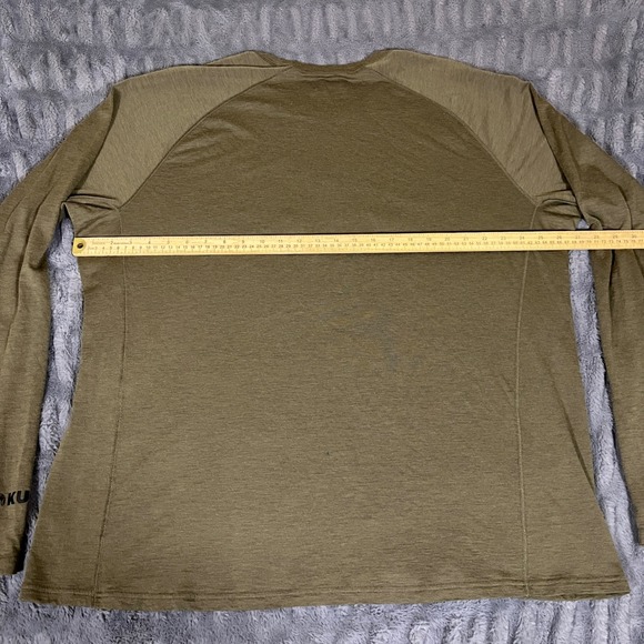 Kuiu 3XL Long Sleeve Merino Wool Base Layer T-Shirt Ram Skull Logo Olive Green - Picture 5 of 7